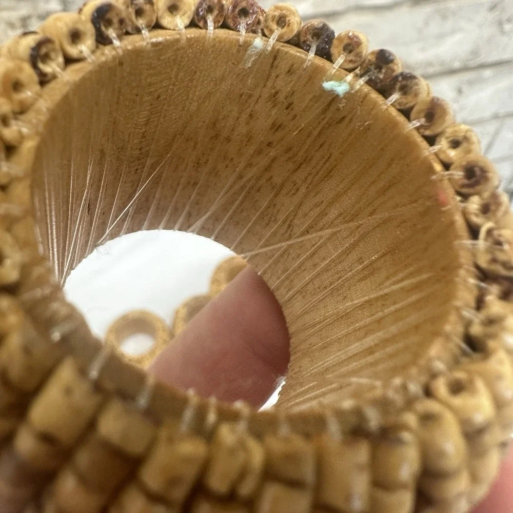 Napkin Rings Natural Mini Wood Beads Set Of 8 Dining Table Decor Boho Rustic